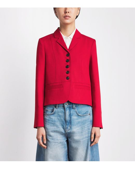 ME+EM Red Cropped Utility Blazer