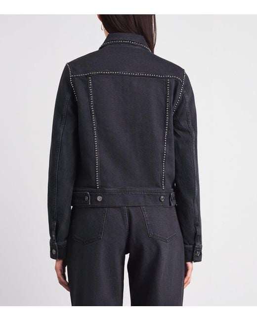7 For All Mankind Blue Studded Denim Jacket