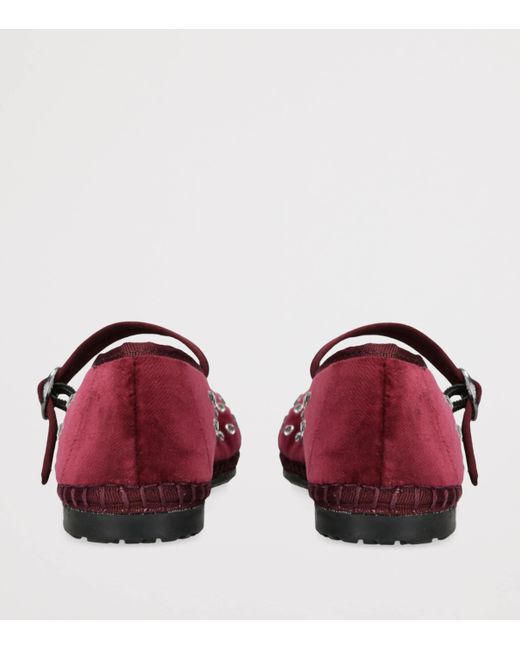 Flabelus Red Velvet Mae Ballet Flats