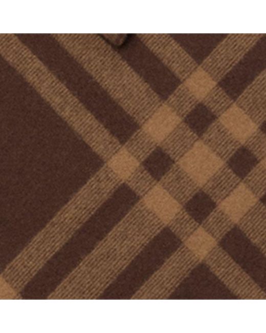 Burberry Brown Cashmere Check Scarf