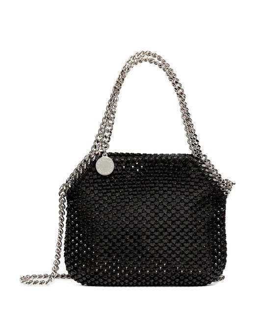 Stella McCartney Black Mini Crystal-mesh Falabella Cross-body Bag