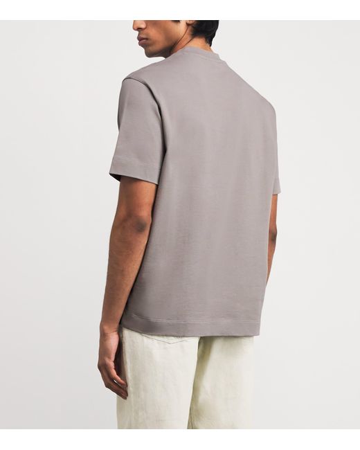 Emporio Armani Gray Cotton Logo T-Shirt for men