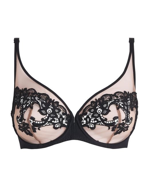 Simone Perele Black Lace Saga Plunge Bra