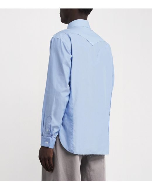 Maison Margiela Blue Cotton Panel Shirt for men