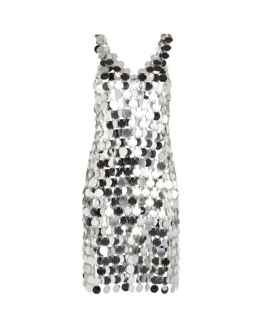 Paco Rabanne White Sequin-embellished Mini Dress