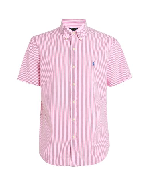 Polo Ralph Lauren Pink Seersucker Striped Shirt for men