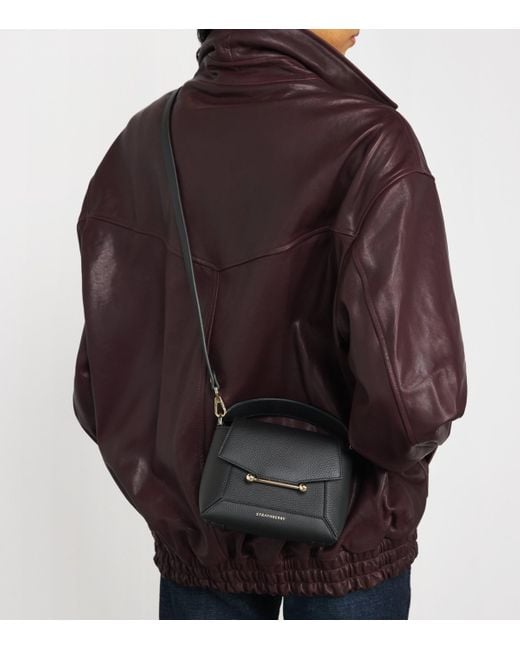 Strathberry Black Nano Leather Mosaic Top-Handle Bag