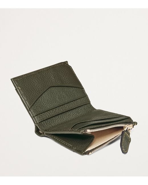 Aspinal Green Leather Hudson Coin And Card Holder