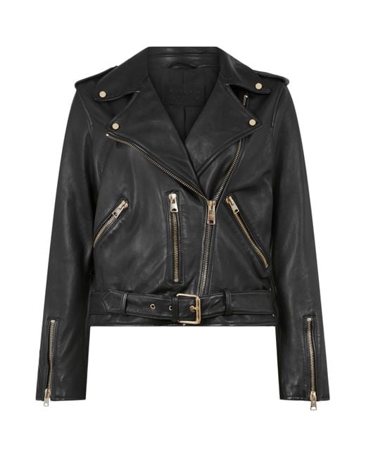 AllSaints Black Allsaints Balfern Leather Biker Jacket