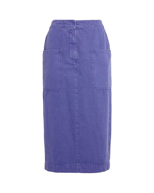 Max Mara Purple Denim Midi Skirt