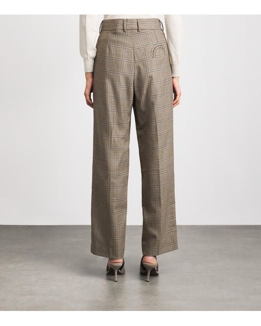 Blazé Milano Gray Virgin Wool Check Fox Tailored Trousers