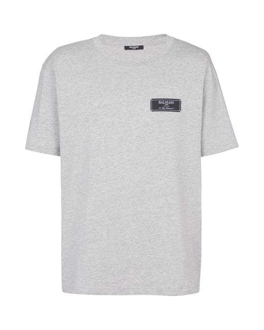 Balmain White Logo Patch T-shirt for men