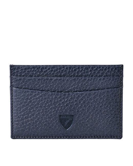 Aspinal Blue Leather Logo Card Holder