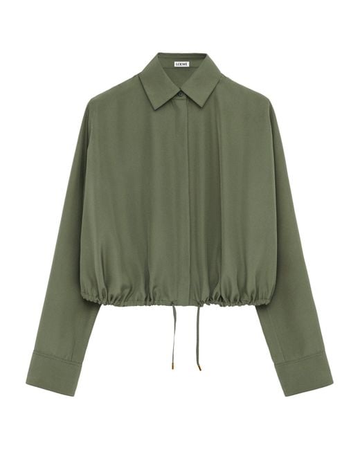 Loewe Green Silk Balloon Shirt