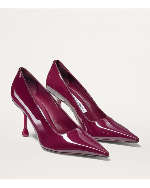 Jimmy Choo Purple Ixia 80 Leather Pumps