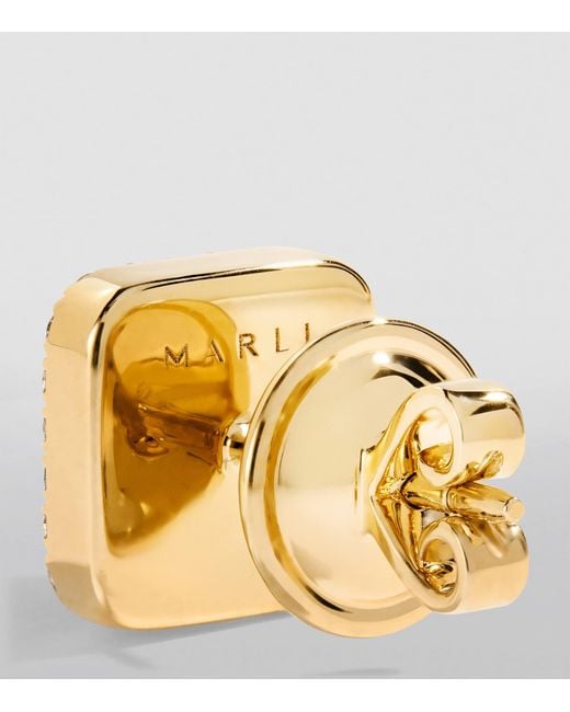 Marli New York Metallic And Diamond Cleo Pyramid Earrings