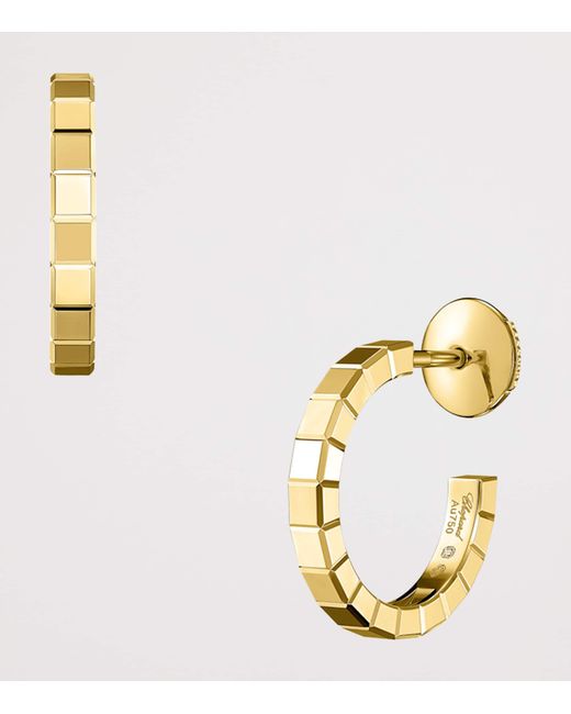 Chopard Metallic Small Ice Cube Hoop Earrings