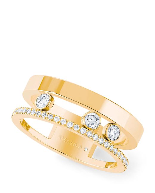 Messika Metallic Yellow Gold And Diamond Move Romane Ring