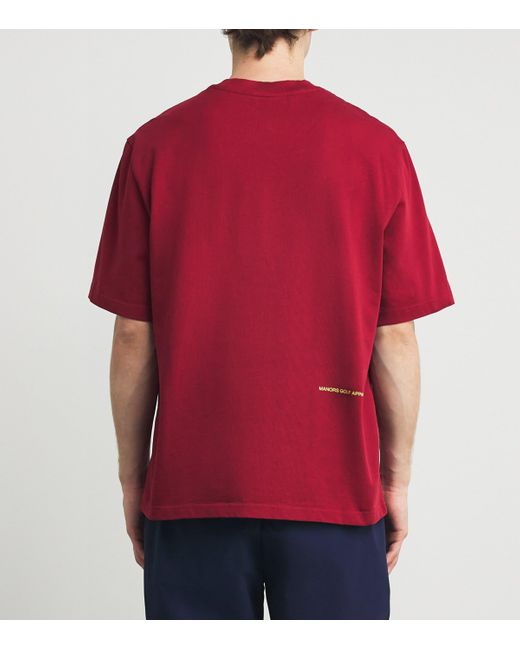 Manors Red X Reebok Cotton Logo T-Shirt for men