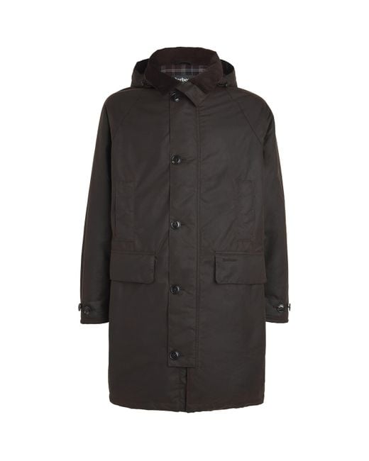 Barbour Black Waxed Water-Resistant Beaudale Trench Coat for men