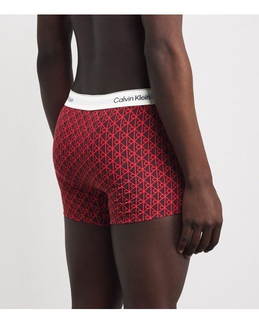 Calvin Klein Red Stretch-Cotton Relaxed Icon Boxers for men