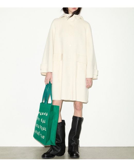 MAX&Co. Natural Wool Hooded Coat