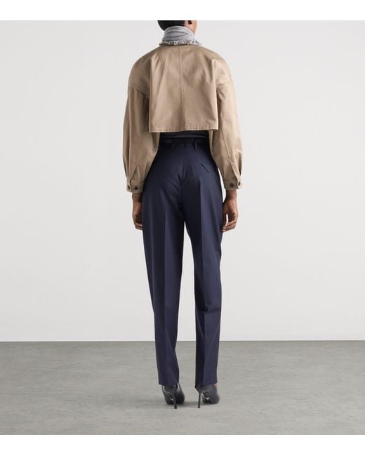 Prada Natural Cotton Cropped Blouson Jacket