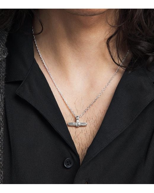 The Ouze Natural Sterling T-Bar Necklace for men