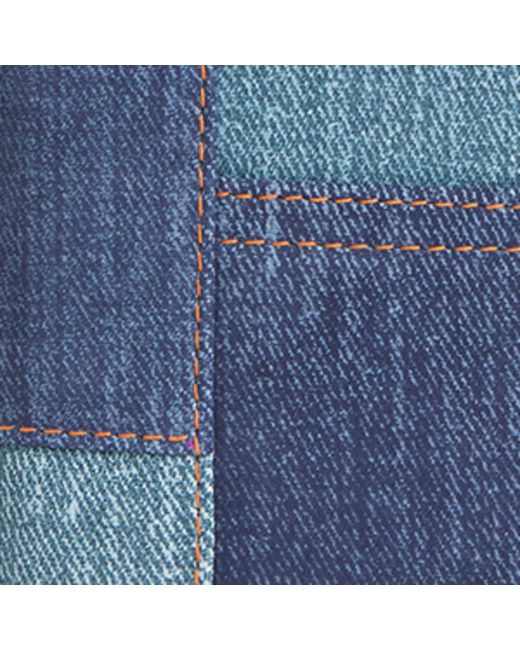 COMME DES GARÇONS PLAY Blue Lambskin Denim-Patch Bifold Wallet for men