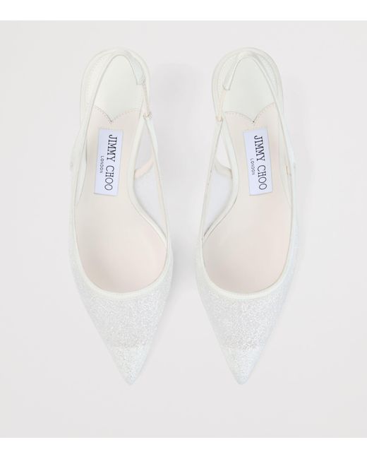 Jimmy Choo White Love 65 Slingback Heels