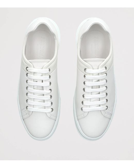 Ferragamo White Leather Clayton Sneakers for men