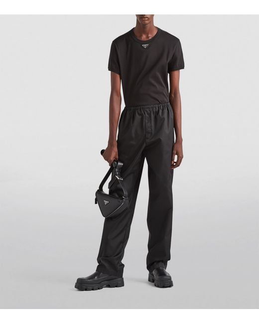 Prada Black Triangle Plaque T-Shirt for men