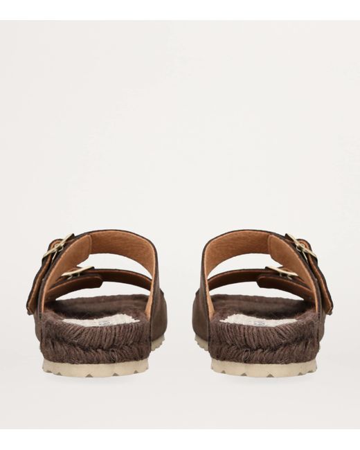 Manebí Brown Suede Hamptons Sandals