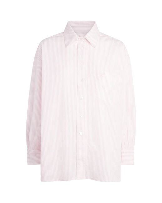 Suzie Kondi White Cotton Poplin Stripe Kappa Shirt