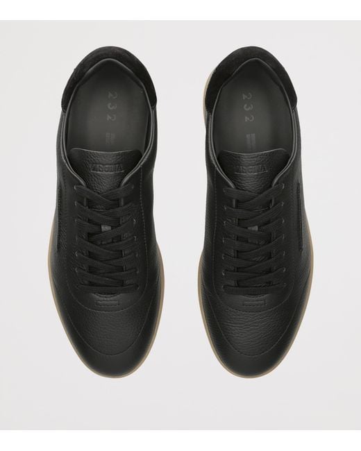 Zegna Black Leather 232 Sneakers for men