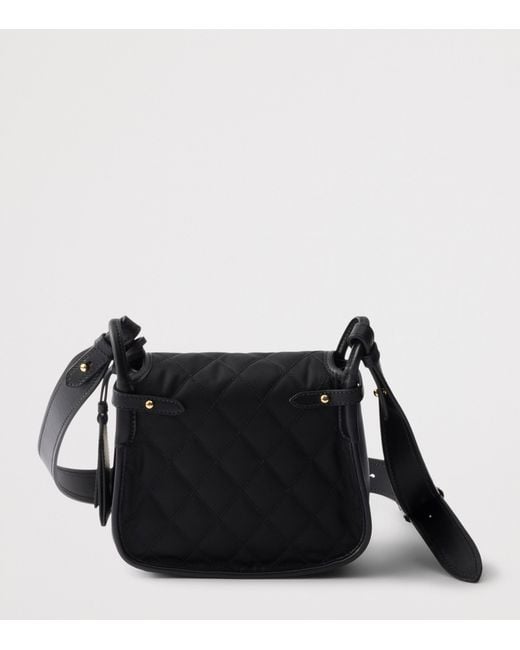 Prada Black Re-Nylon And Leather Corsaire Shoulder Bag