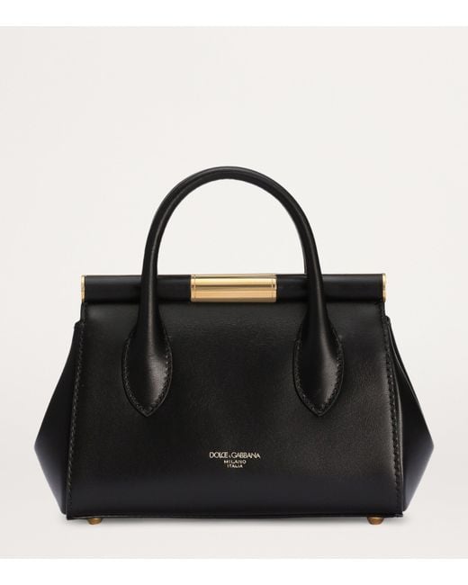 Dolce & Gabbana Black Leather Top-Handle Bag