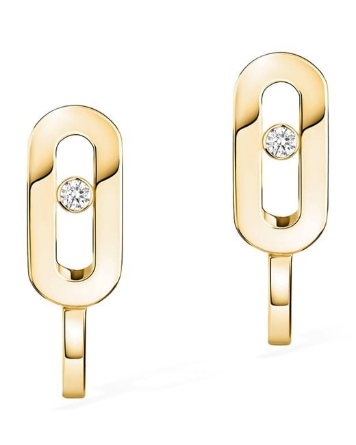 Messika Metallic Move Uno And Diamond Mini Hoop Earrings