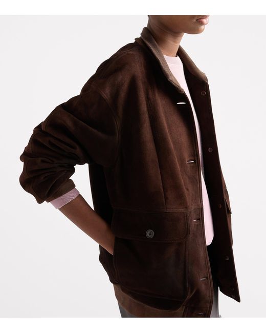 Prada Brown Suede Bomber Jacket