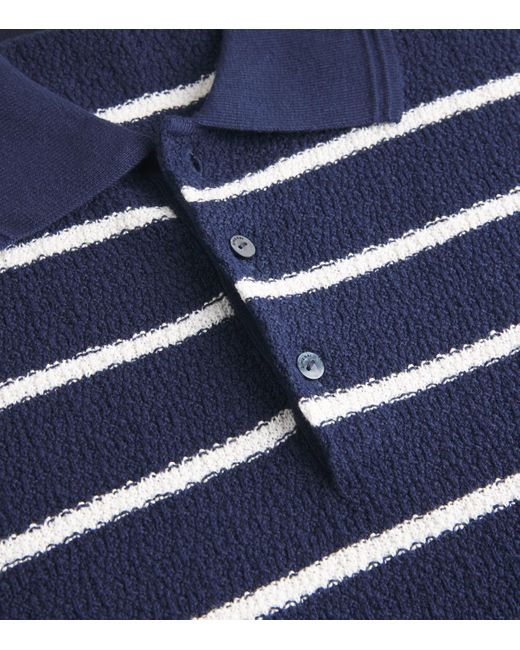 Jonathan Simkhai Blue Cotton-Silk Calum Polo Shirt for men