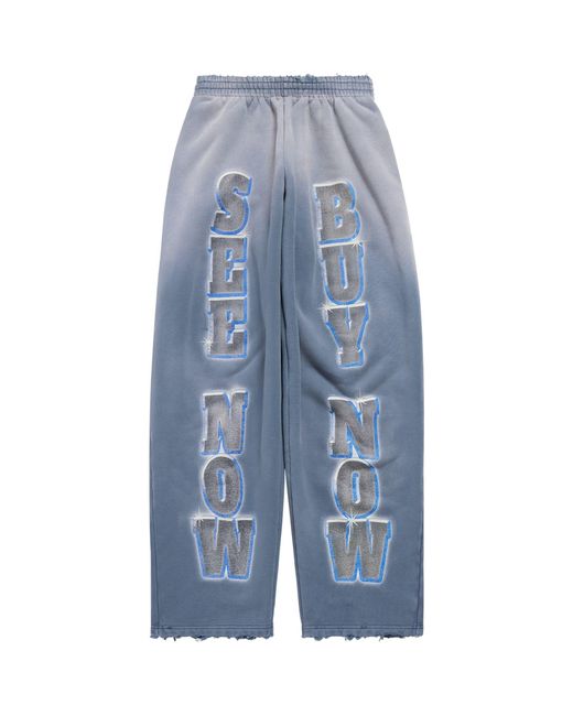 Balenciaga Blue Distressed Relaxed Sweatpants