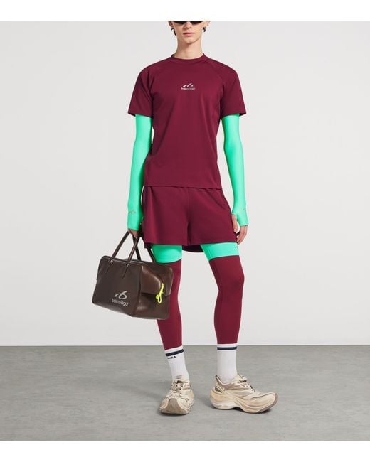 Balenciaga Red Double-Layer Techwear Shorts for men