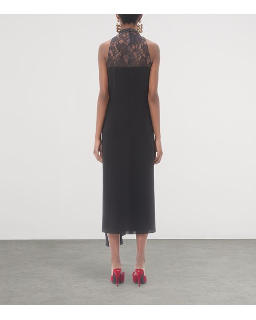 Valentino Black Silk Georgette Midi Dress