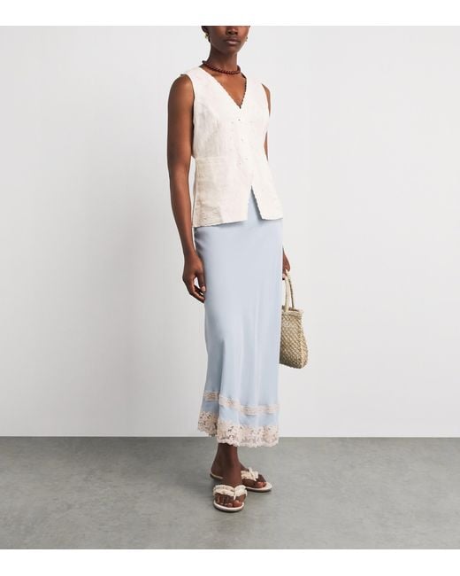 Rixo White Cutwork Embroidery Jesse Waistcoat