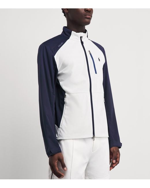 Ralph Lauren Blue Colour-Block Packable Jacket for men