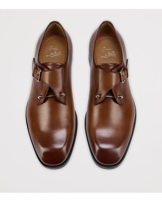 Christian Louboutin Brown Chambelimonk Leather Monk Shoes