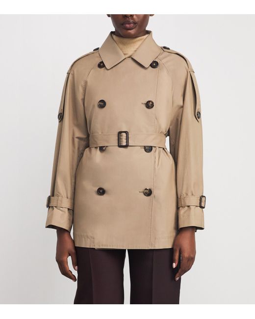 Max Mara Natural Double-Breasted Raincoat