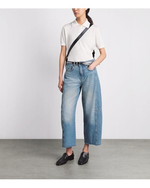ME+EM Blue Cropped Straight Jeans