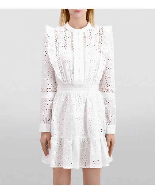 The Kooples White Broderie Anglaise Mini Dress