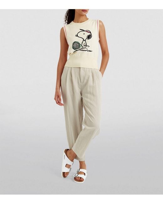 Chinti & Parker Natural Cotton Snoopy Tennis Knitted Tank Top
